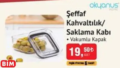OKYANUS HOME ŞEFFAF KAHVALTILIK / SAKLAMA KABI OKYANUS HOME ŞEFFAF KAHVALTILIK / SAKLAMA KABI